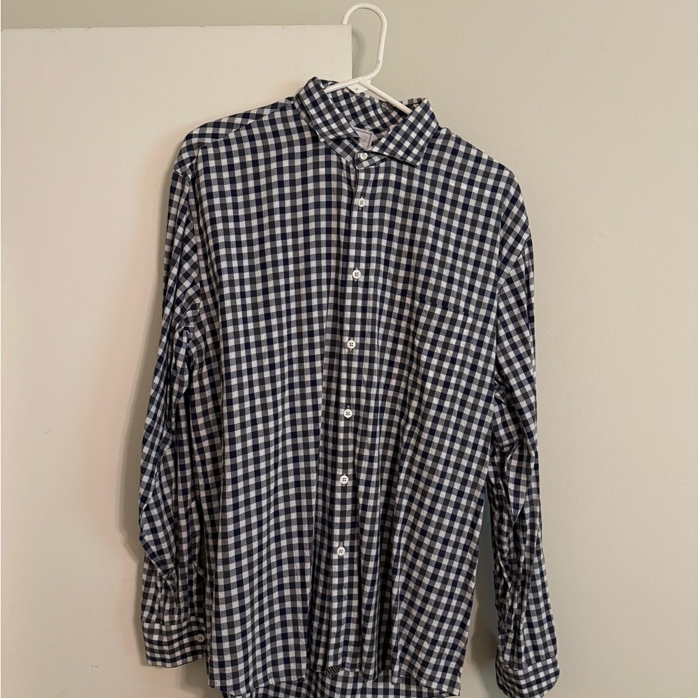 Billy Reid Men's Blue Checkered Shirt